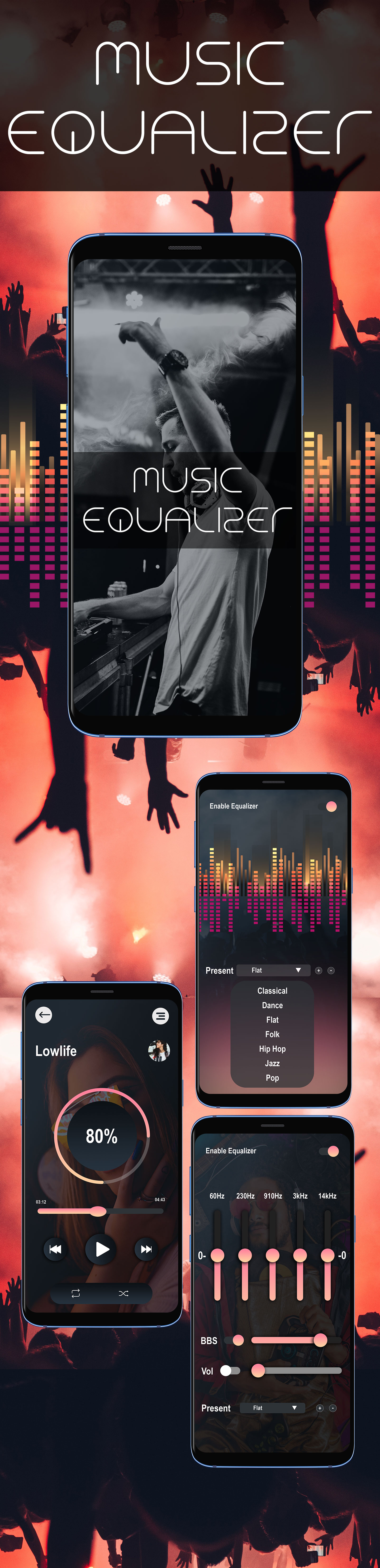 Sound Equalizer and Bass Booster - Equalizer Bass Booster - Sound Booster - Volume EQ Virtualizer